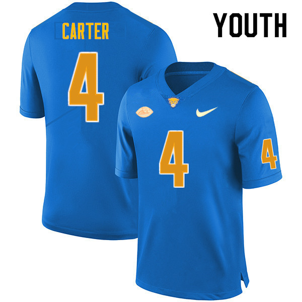 Youth #4 Daniel Carter Pitt Panthers College Football Jerseys Sale-Royal